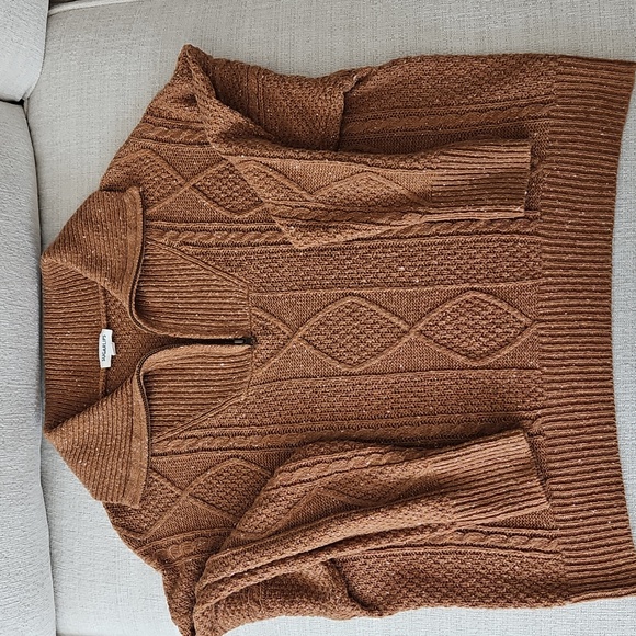 Sugarlips Tops - Sugarlips | Mocha Brown Cable Knit Half Zip Up Sweater | Small (4-6)